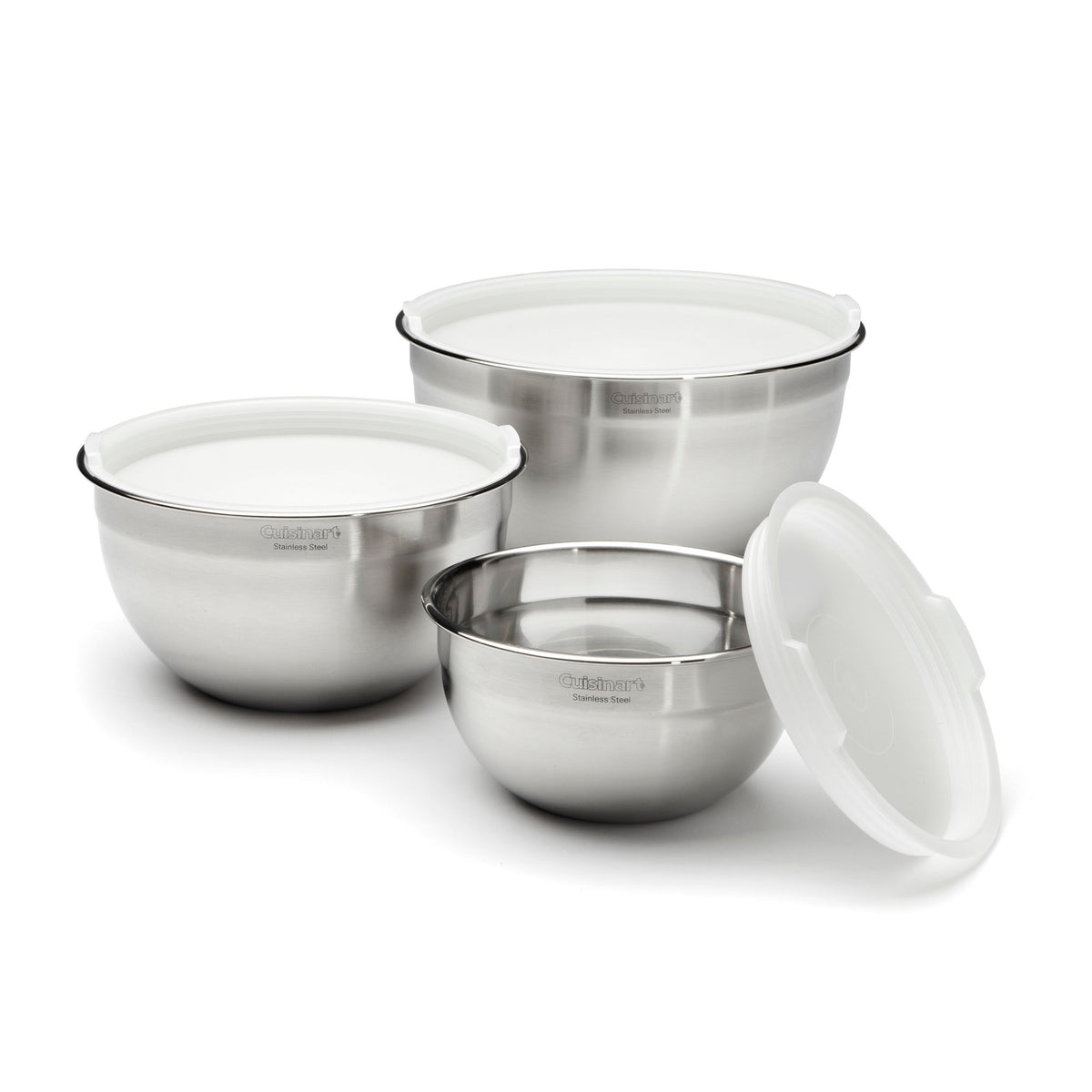 Cuisinart 3-Piece Stainless Steel Mixing Bowls with Lids