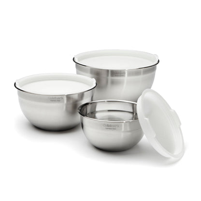 Cuisinart 3-Piece Stainless Steel Mixing Bowls with Lids