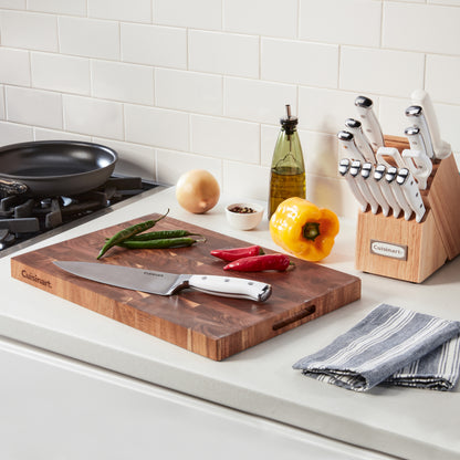 Cuisinart 17" Reversible End Grain Acacia Wood Cutting Board with Juice Well