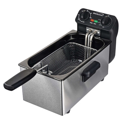 Brentwood 1500w 3L / 12-Cup Electric Deep Fryer with Adjustable Temperature and Odor Free Filter