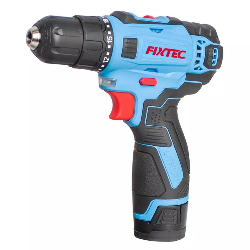FIXTEC Tools 12V cordless Drill Kit with Battery, Charger & 60 Piece Accessory Kit