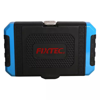 FIXTEC Tools Car Mechanics Tool Set with 1/4 inch Drive Quick Reversible Ratchet Handle (46-Pieces)