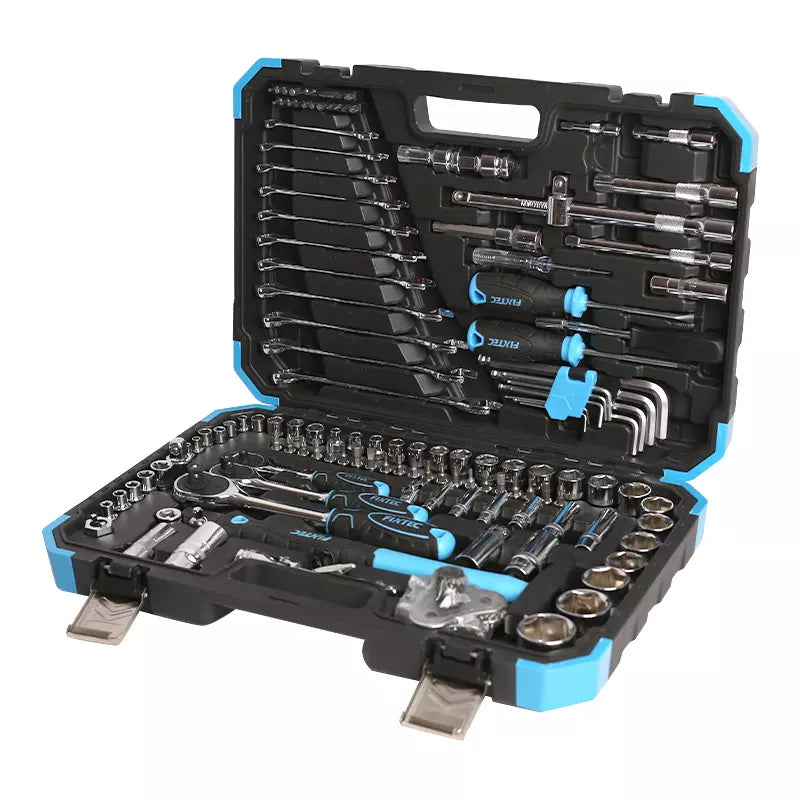 FIXTEC Tools 3/8-inch Drive Ratchet and Socket Mechanics Tool Set (132-Pieces)