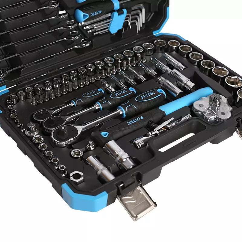 FIXTEC Tools 3/8-inch Drive Ratchet and Socket Mechanics Tool Set (132-Pieces)