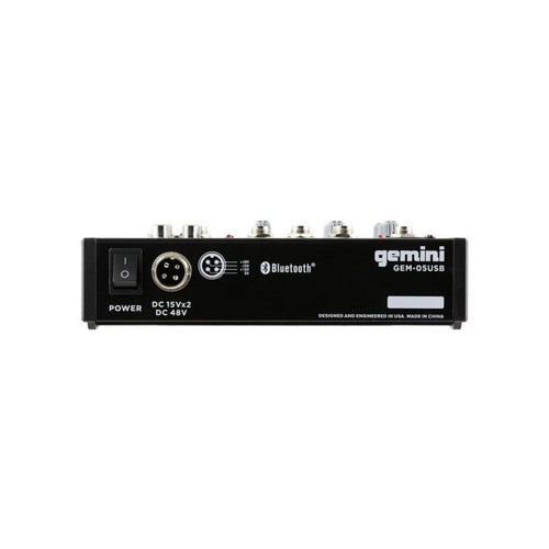 Gemini GEM-05USB 5-Channel Bluetooth Audio Mixer with USB