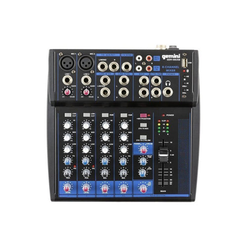 Gemini GEM-08USB 8-Channel Bluetooth Audio Mixer with USB Playback