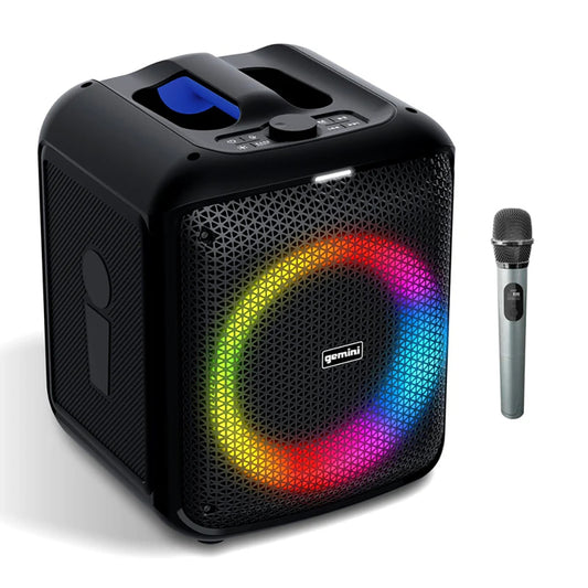 Gemini GGO-650L 100W Portable Bluetooth Karaoke Party Speaker with LED Lights