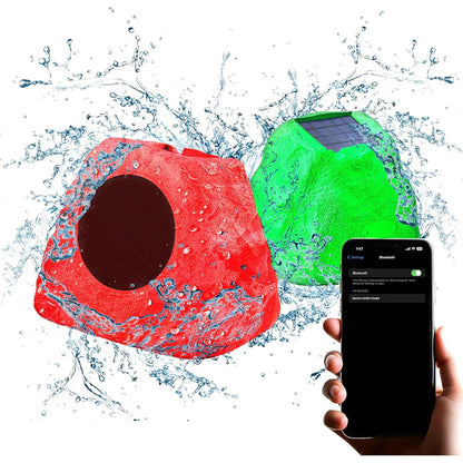 Gemini GHRK‑500LTMS‑PR Portable Solar-Powered Bluetooth Rock Speakers