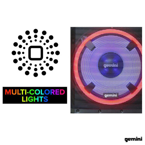 Gemini GSP‑L2200PK, 15″ 2,200 W Bluetooth PA Party Speaker System with Stand & Mic