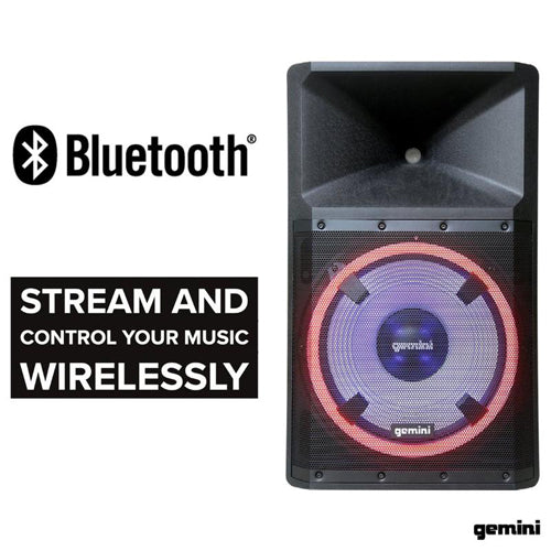 Gemini GSP‑L2200PK, 15″ 2,200 W Bluetooth PA Party Speaker System with Stand & Mic