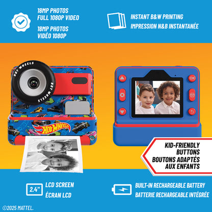 iQ Hot Wheels - 18MP Instant Print Camera with 1080p Video and 2.4" Full View Screen