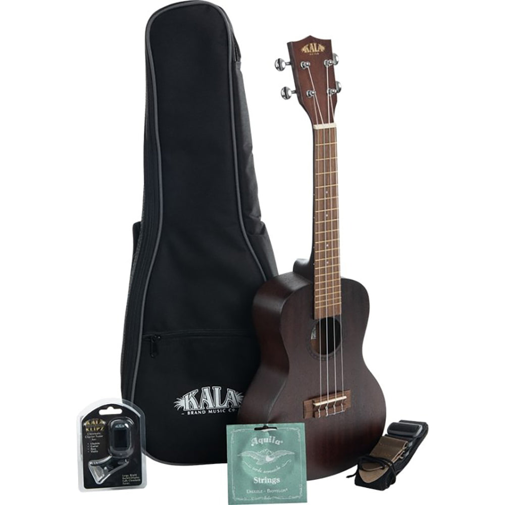 Kala KA-15C Concert Ukulele Bundle, with Tuner, Strings Strap and Gigbag