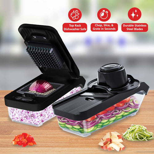 Brentwood All-in-One Food & Vegetable Chopper, Mandoline Slicer, and Cheese Grater
