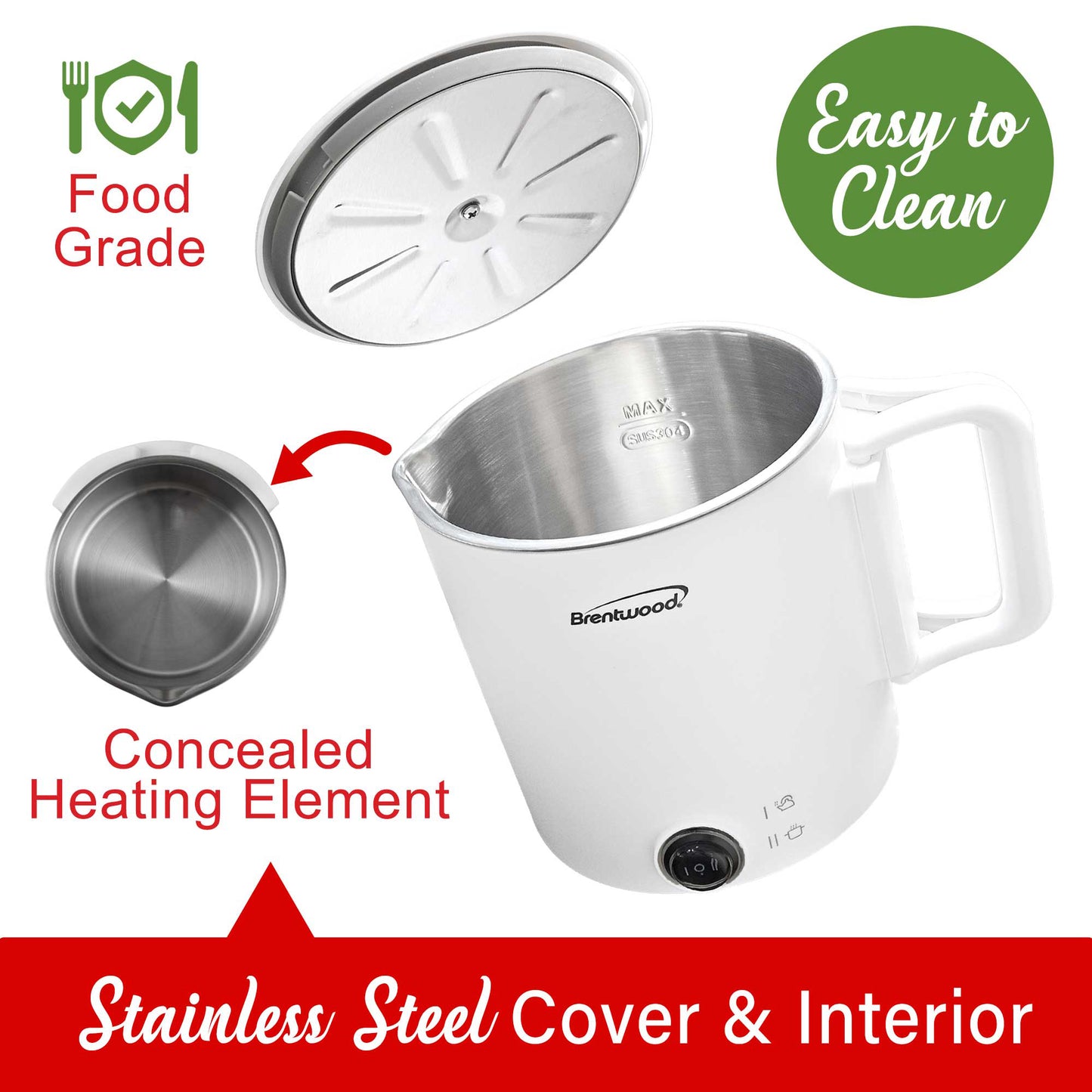Brentwood 27oz Electric Travel Kettle & Hot Pot