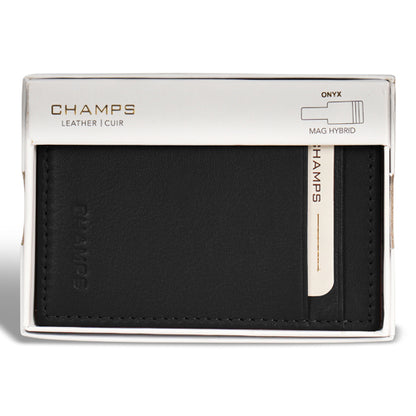 Champs Onyx - Leather Mag Hybrid Card Holder