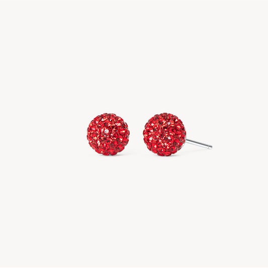 Hillberg & Berk Small Red Velvet Sparkle Ball™ Stud Earrings