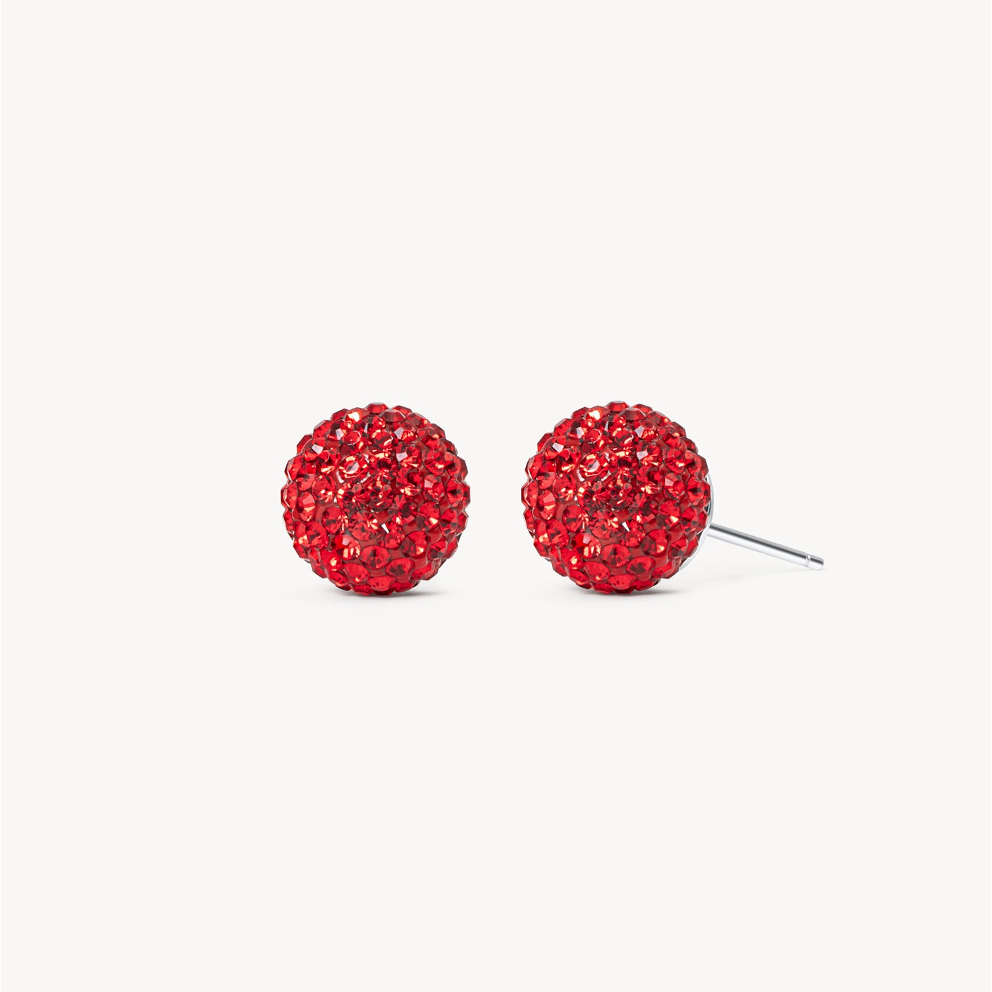 Hillberg & Berk Medium Red Velvet Sparkle Ball™ Stud Earrings