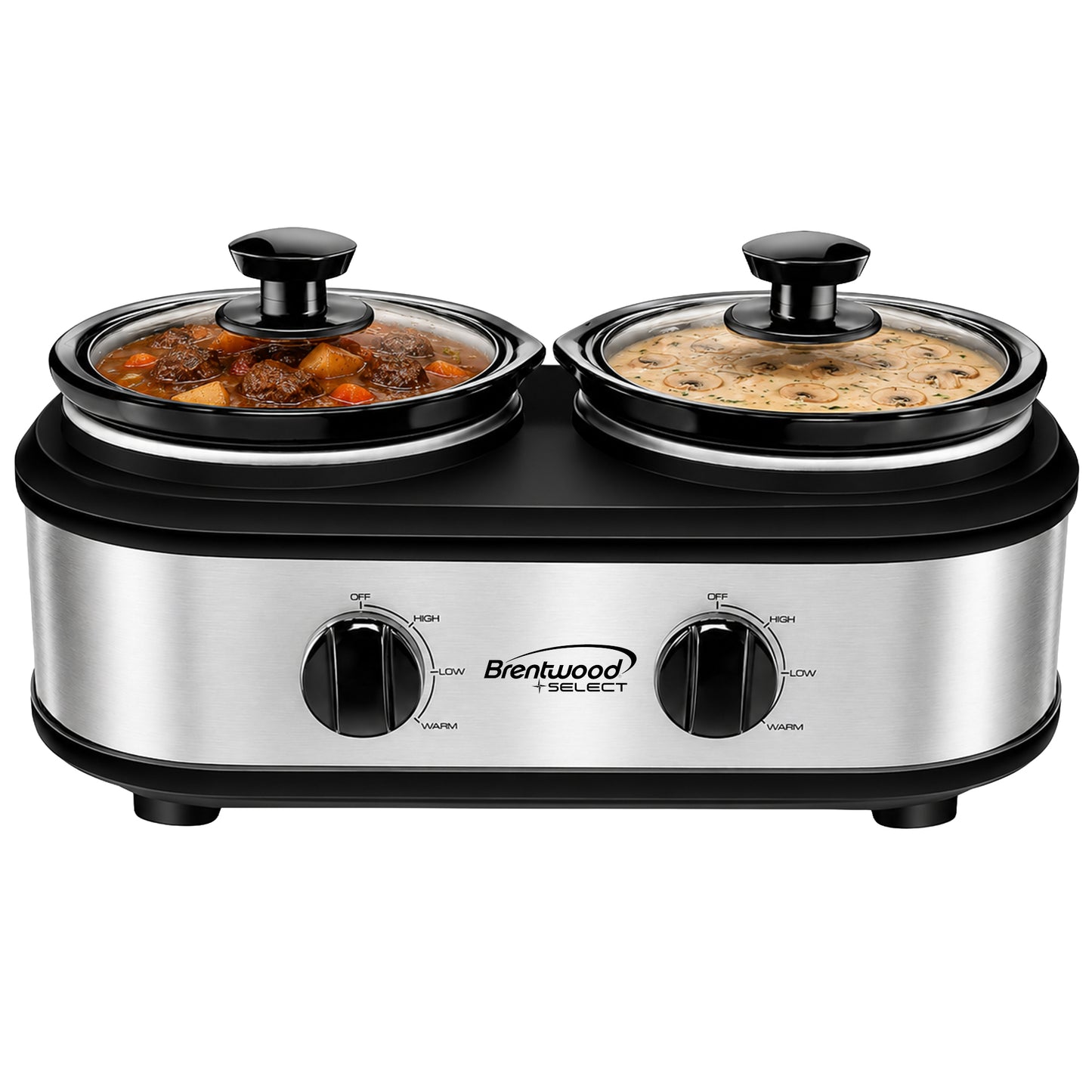 Brentwood Double Slow Cooker, Buffet Server, and Food Warmer
