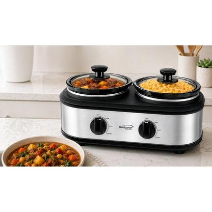 Brentwood Double Slow Cooker, Buffet Server, and Food Warmer