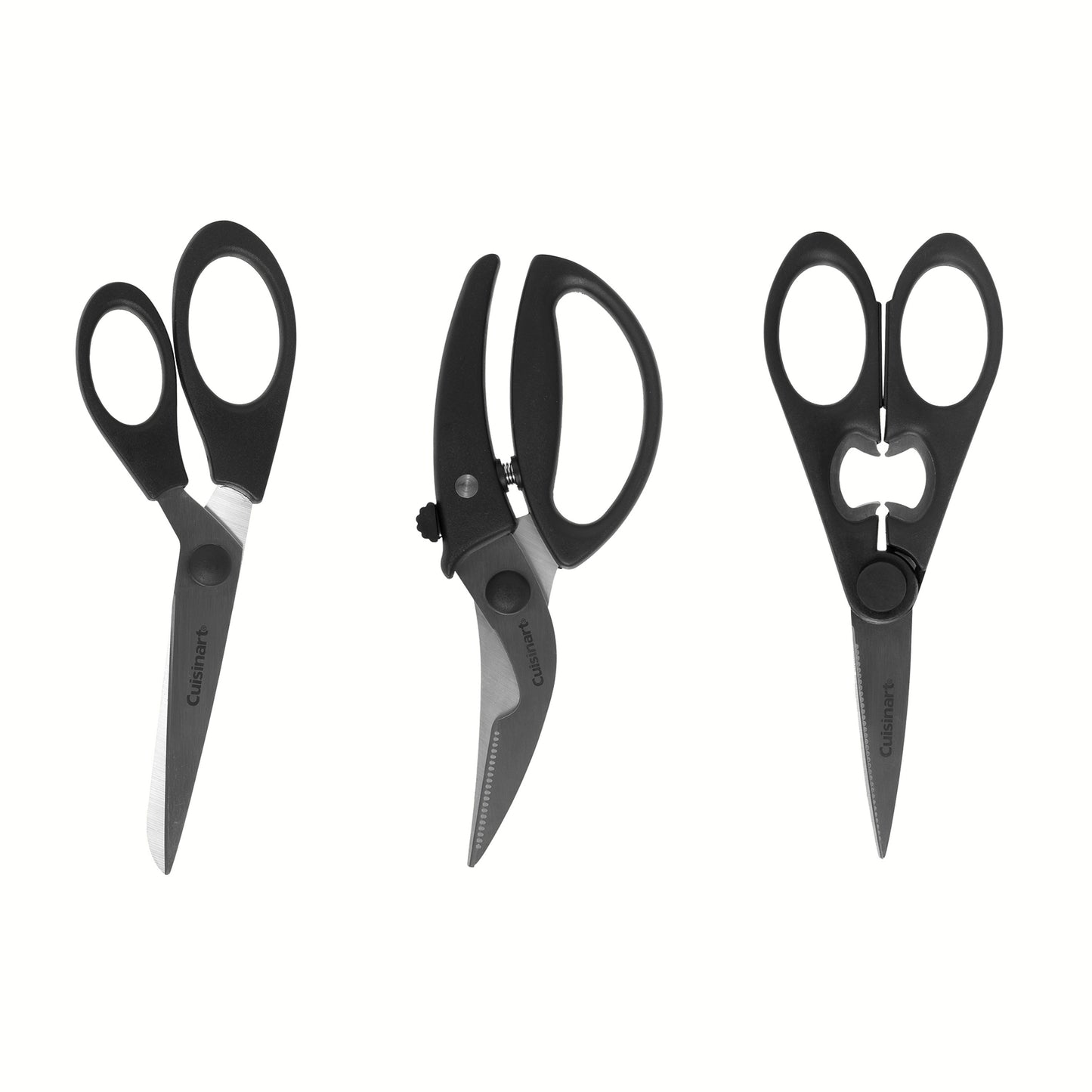 Cuisinart Set of 3 Shears — All-Purpose Shears, Deluxe Poultry Shears & Bent Shears