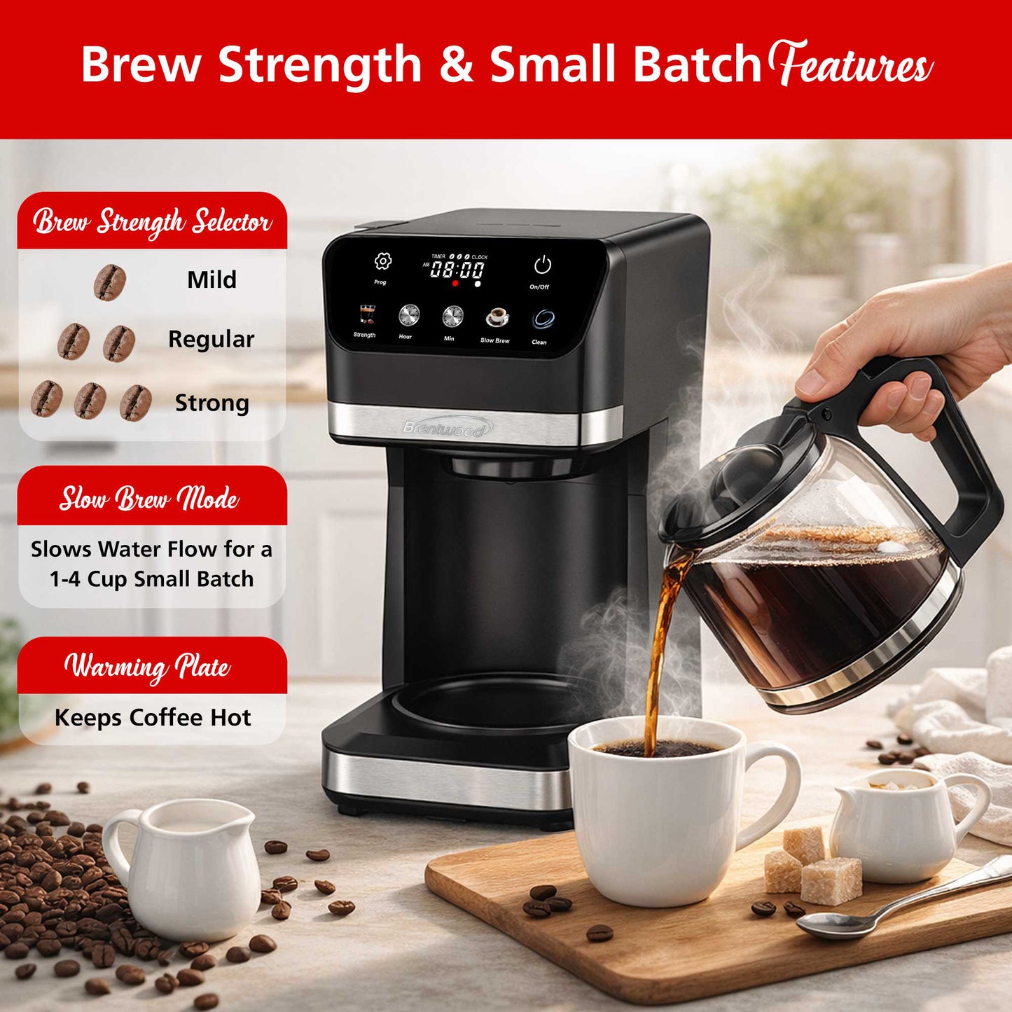 Brentwood 12-Cup Digital Drip Coffee Maker