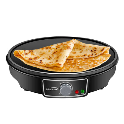 Brentwood 12-Inch Electric Non-Stick Crepe Pancake Maker and Griddle with Spatula and Spreader