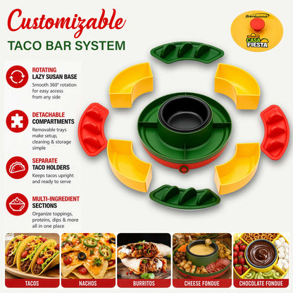 Brentwood Casa Fiesta Heated Taco Bar Serving Set