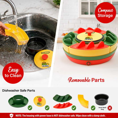 Brentwood Casa Fiesta Heated Taco Bar Serving Set
