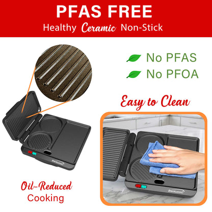 Brentwood 1000w Multipurpose Sandwich Maker and Hamburger Grill with Burger Press