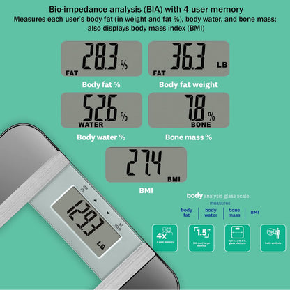 Conair Weight Watchers Digital Body Analysis Glass Scale