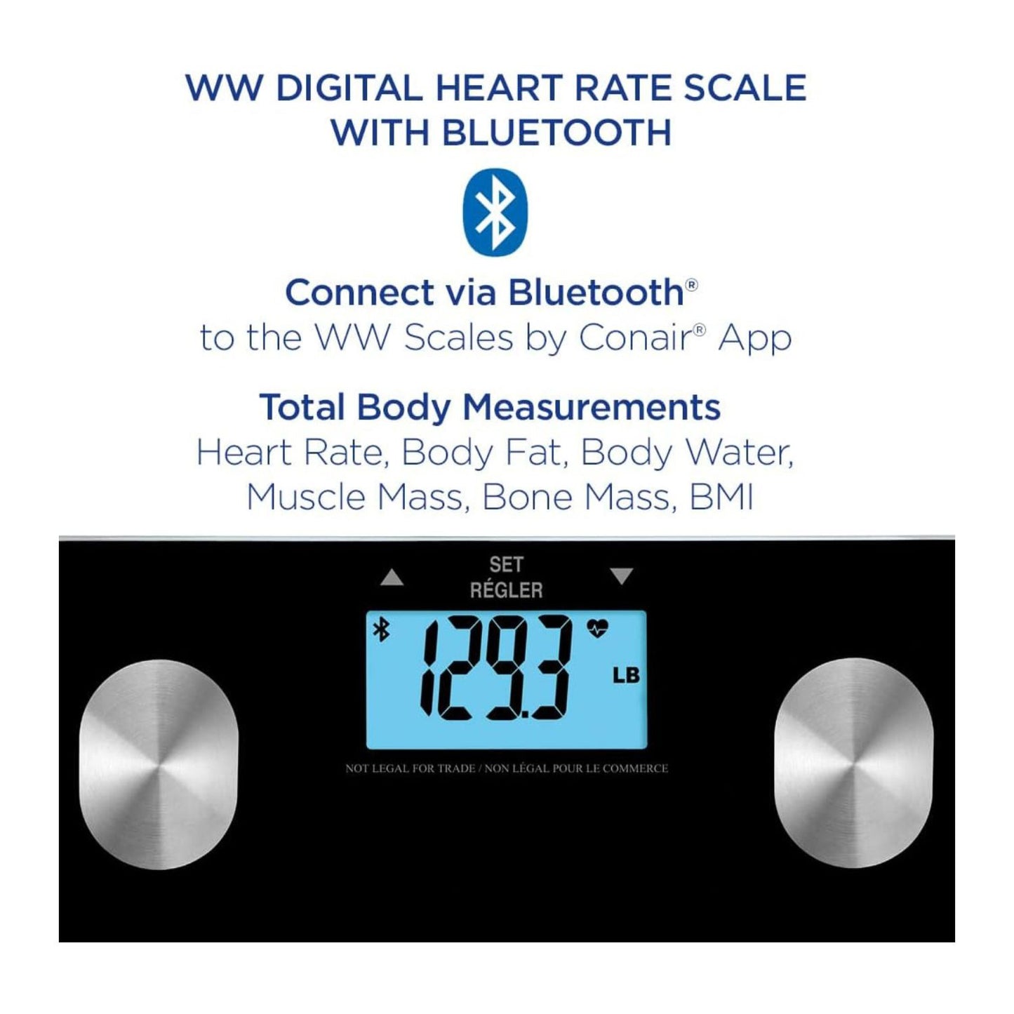 Conair Weight Watchers Digital Glass Scale with Body Analysis and Heart Rate