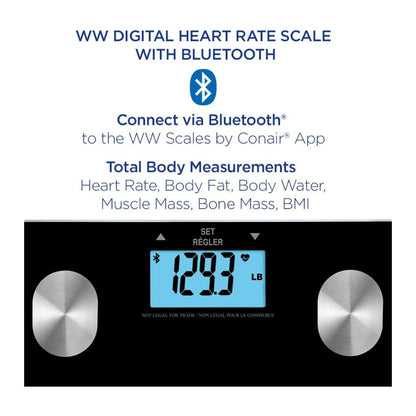 Conair Weight Watchers Digital Glass Scale with Body Analysis and Heart Rate