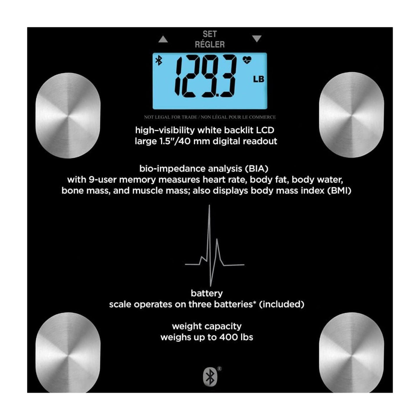 Conair Weight Watchers Digital Glass Scale with Body Analysis and Heart Rate