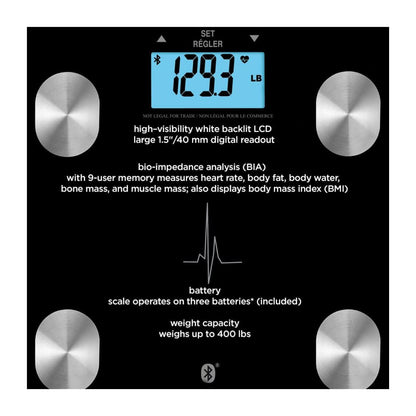 Conair Weight Watchers Digital Glass Scale with Body Analysis and Heart Rate