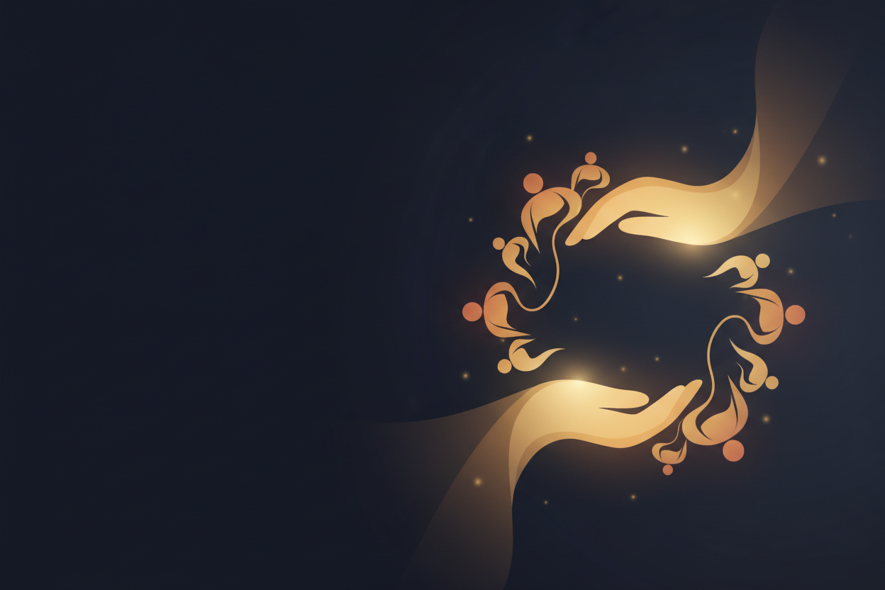 A generic background for a foundation providing community support on a dark background