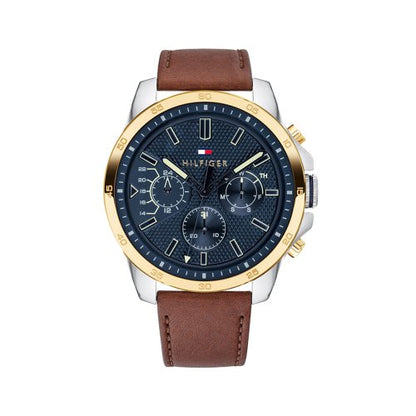 Blue Multi-eye Dial/Brown Leather Strap
